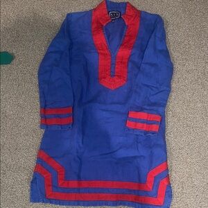 STS sail to sable Blue Tunic with Red Trim